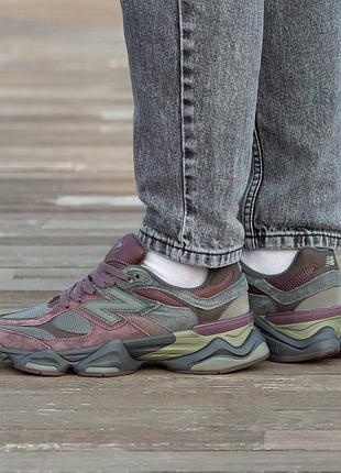 Кроссовки мужские, кроссовки женские, 1в1 люкс качество, кожа, new balance 9060 brown suede, inter-2098