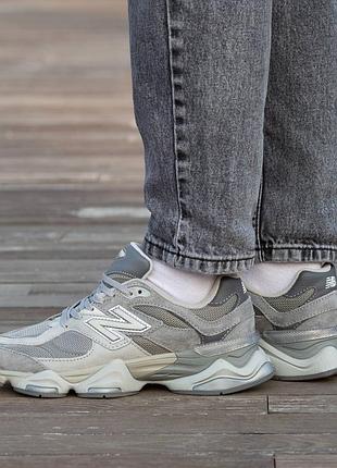 Кроссовки мужские, кроссовки женские, 1в1 люкс качество, кожа, new balance 9060 grey suede, inter-2111