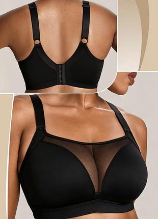 Зручний бюстгальтер plus size без кісточок із сіточкою, широкі бретелі 85f 85g 90e 95d 95e  100c