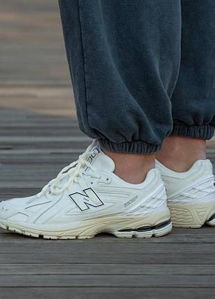Кроссовки мужские, кроссовки женские, 1в1 люкс качество, кожа, new balance 1906r white beige, inter-2220