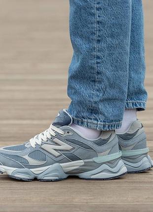 Кроссовки мужские, кроссовки женские, 1в1 люкс качество, кожа, new balance 9060 blue, inter-1694