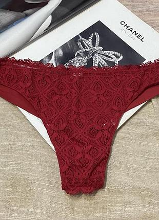 Intimissimi восхитительные бордовые трусики с кружевом