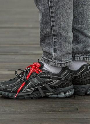 Кроссовки мужские, кроссовки женские, 1в1 люкс качество, кожа, new balance 1906a double laces black silver, inter-2581