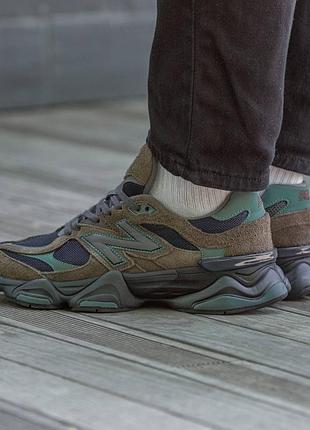 Кросівки чоловічі, кросівки жіночі, 1в1 люкс якість, шкіра, new balance 9060 brown\haki, inter-1346