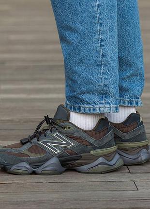 Кроссовки мужские, кроссовки женские, 1в1 люкс качество, кожа, new balance 9060 brown\haki, inter-1687