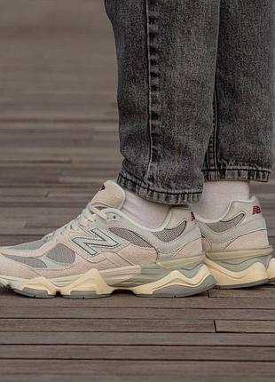 Кроссовки мужские, кроссовки женские, 1в1 люкс качество, кожа, new balance 9060 grey/sliver/red, inter-1776