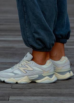 Кроссовки мужские, кроссовки женские, 1в1 люкс качество, кожа, new balance 9060 light grey beige, inter-2306