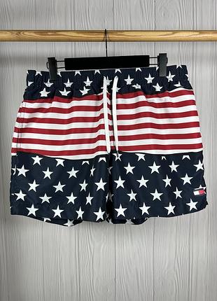 Tommy hilfiger all usa flag шорти з дизайном американського прапору оригінал розмір xxl для плавання , басейну