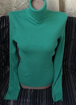 Яскравий зелений гольф у рубчик h&m