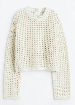 Вкорочений ажурний джемпер h&m+ топ