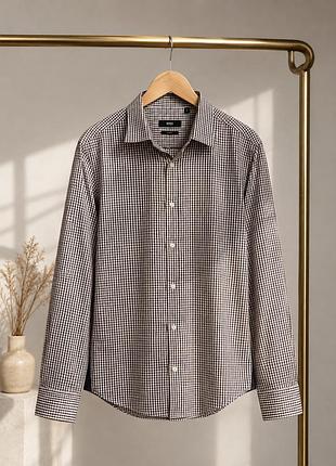Чоловіча сорочка boss hugo boss slim fit 41/16 в клітинку