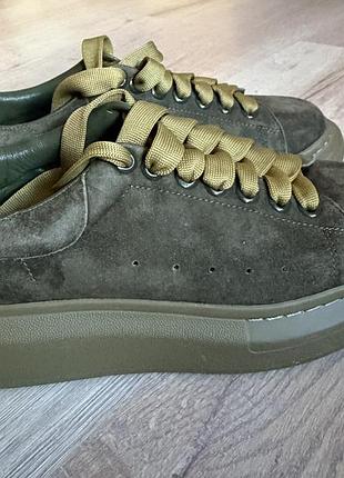 Кросівки оригінал alexander mcqueen oversized, military green suede. 36р