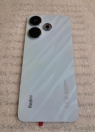 Задняя крышка для xiaomi redmi 13 4g голубая (ocean blue) оригинал с олеофобным покрытием (со стёклами камер)