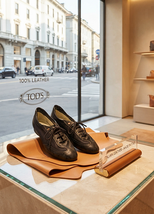 109% кожа премиум бренд tod's кожаные туфли