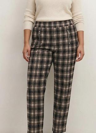 Теплые брюки в клетку next со средней посадкой / размер l xl