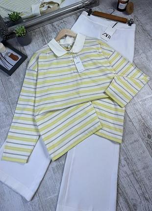Лонгслив поло в полоску от m&amp;s