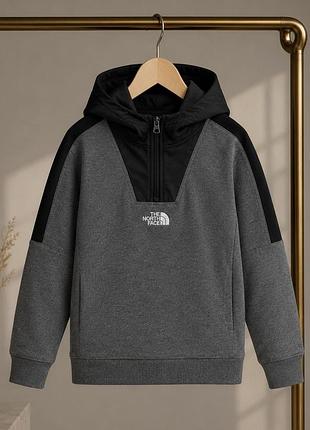 Оригінальне худі the north face teen l сіре з капюшоном 146/152