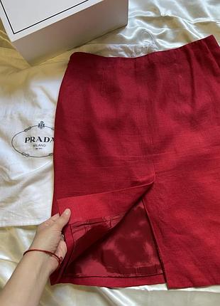 Prada спідниця льон 3