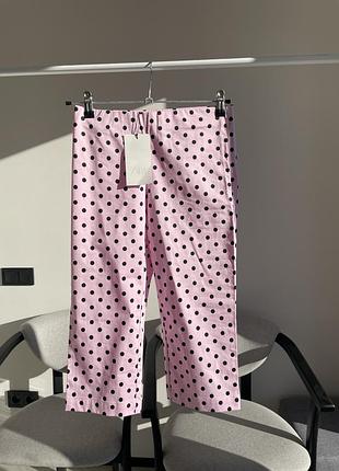 Рожеві капрі в горошок zara , зара капри