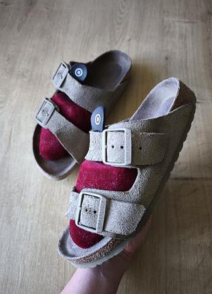 Крутые  женские кожаные шлепанцы  birkenstock, р.39.