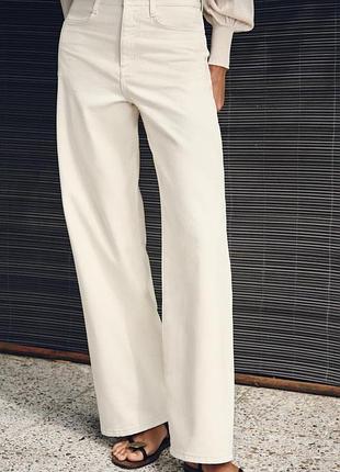 Бежеві джинси zara wide leg висока посадка , джинсики зара