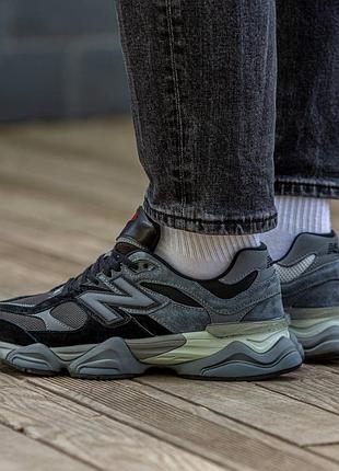 Кросівки чоловічі, кросівки жіночі, 1в1 люкс якість, шкіра, new balance 9060 black grey, inter-1274