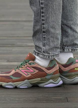 Кроссовки мужские, кроссовки женские, 1в1 люкс качество, кожа, new balance 9060 burgundy pink, inter-2592