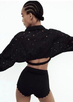 Рубашка с прошвой укороченная р.m. zara