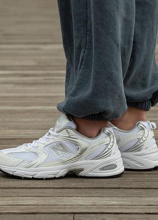 Кроссовки мужские, кроссовки женские, 1в1 люкс качество, кожа, new balance 530 white silver, inter-2070