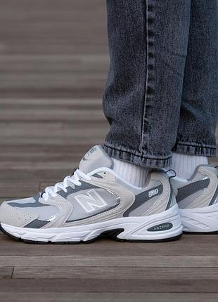 Кроссовки мужские, кроссовки женские, 1в1 люкс качество, кожа, new blalnce 530 raincloud grey, inter-1810