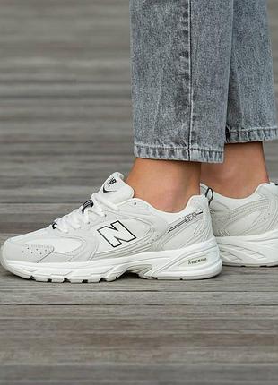 Кроссовки мужские, кроссовки женские, 1в1 люкс качество, кожа, new balance 530 beige, inter-1408