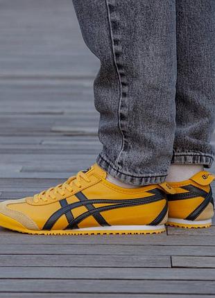 Кросівки чоловічі, кросівки жіночі, 1в1 люкс якість, шкіра, asics onitsuka tiger yellow, inter-2211