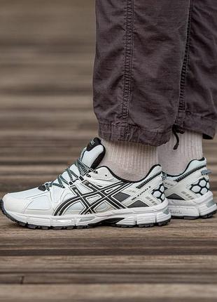 Кроссовки мужские, кроссовки женские, 1в1 люкс качество, кожа, asics gel-kahana 8 white black, inter-1427