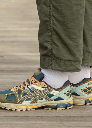 Кроссовки мужские, кроссовки женские, 1в1 люкс качество, кожа, asics gel-kahana 8 sweet blue haki, inter-1607