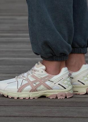 Кроссовки мужские, кроссовки женские, 1в1 люкс качество, кожа, asics gel-kahana 8 white pink, inter-2239