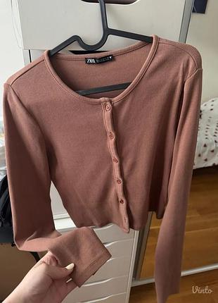 Жіноча шоколадна  кофтинка zara розмір с 36