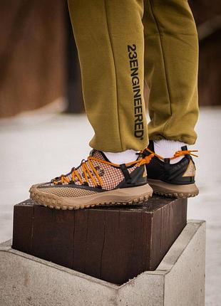 Кроссовки мужские, кроссовки женские, 1в1 люкс качество, кожа, nike acg mountain fly low "fossil", inter-1199