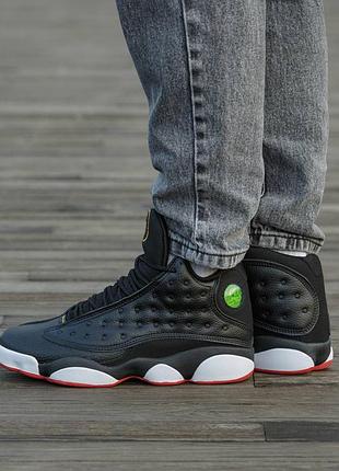 Кросівки чоловічі, кросівки жіночі, 1в1 люкс якість, шкіра, air jordan retro 13 playoffs, inter-2538