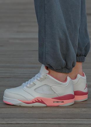 Кроссовки мужские, кроссовки женские, 1в1 люкс качество, кожа, air jordan 5 low desert berry, inter-2597