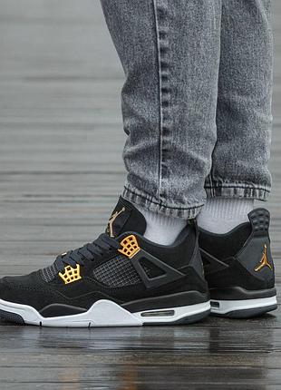Кросівки чоловічі, кросівки жіночі, 1в1 люкс якість, шкіра, air jordan retro 4 royalty, inter-2591