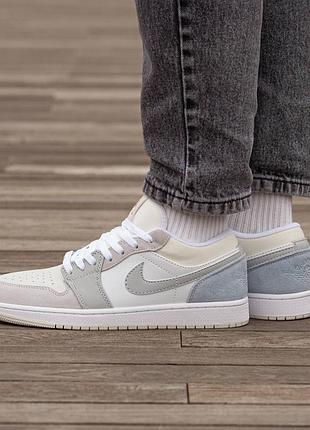 Кросівки чоловічі, кросівки жіночі, 1в1 люкс якість, шкіра, air jordan retro 1 low paris, inter-1975