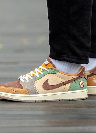 Кроссовки мужские, кроссовки женские, 1в1 люкс качество, кожа, air jordan retro 1 low og zion williamson voodoo, inter-1270