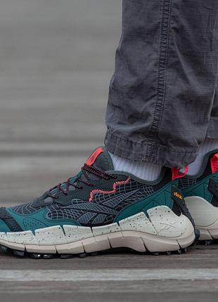 Кроссовки мужские, кроссовки женские, 1в1 люкс качество, кожа, reebok zig kinetica ii edge blue, inter-1572