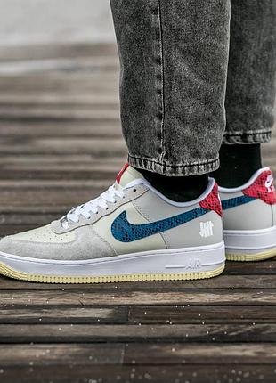 Кросівки чоловічі, кросівки жіночі, 1в1 люкс якість, шкіра, nike air force x undefended, inter-1009