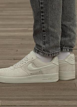 Кроссовки мужские, кроссовки женские, 1в1 люкс качество, кожа, nike air force low 1 07 light bone, inter-2626