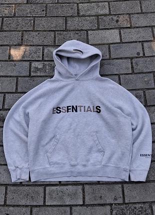 Худі essentials fear of god сіре оверсайз чоловіча кофта розмір m