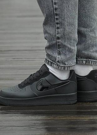 Кроссовки мужские, кроссовки женские, 1в1 люкс качество, кожа, nike air force 1 foamposite black, inter-2585