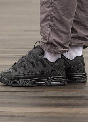 Кроссовки мужские, кроссовки женские, 1в1 люкс качество, кожа, osiris d3 all black, inter-1481