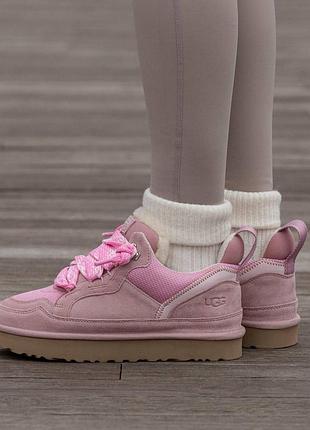 Кроссовки мужские, кроссовки женские, 1в1 люкс качество, кожа, ugg lowmel sneaker pink, inter-2392