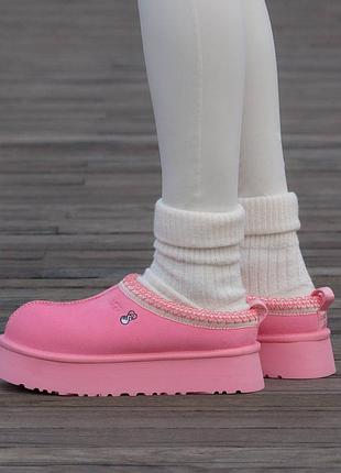Кроссовки мужские, кроссовки женские, 1в1 люкс качество, кожа, ugg tasman platform love pink, inter-2388